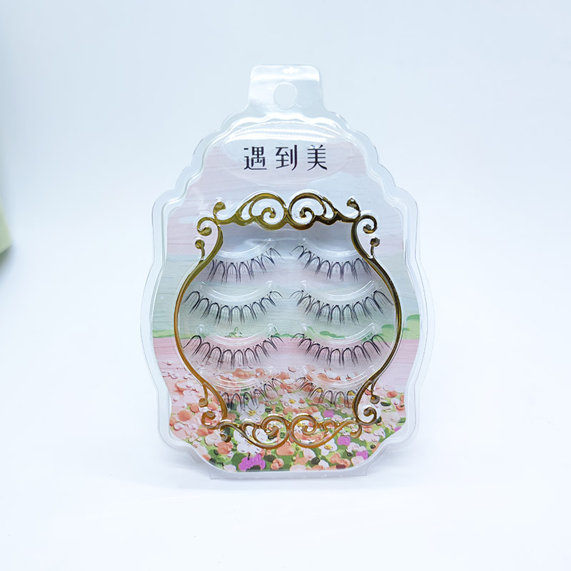 4 ζεύγη Natural Look Cross Clear Band 5-7mm Cross Eyelash 07