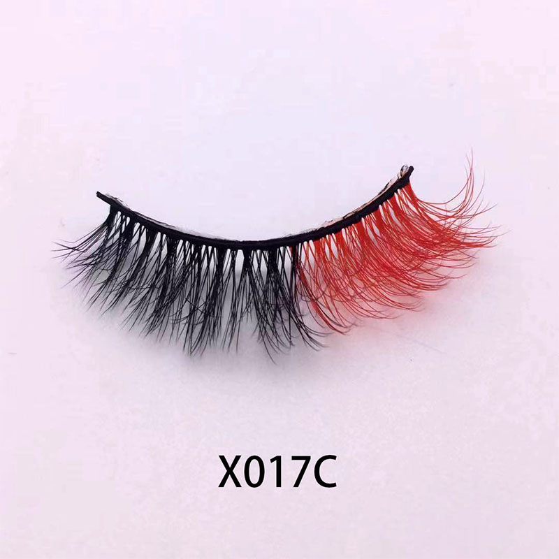 Χρώμα faux mink βλεφαρίδες 3D curling ψεύτικες βλεφαρίδες